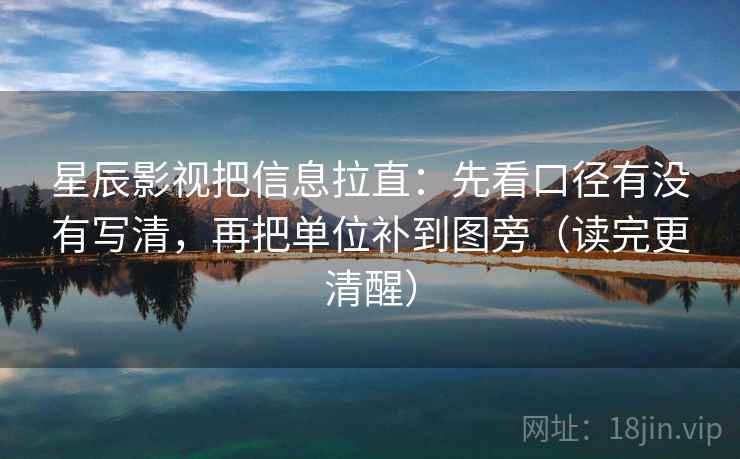 星辰影视把信息拉直：先看口径有没有写清，再把单位补到图旁（读完更清醒）